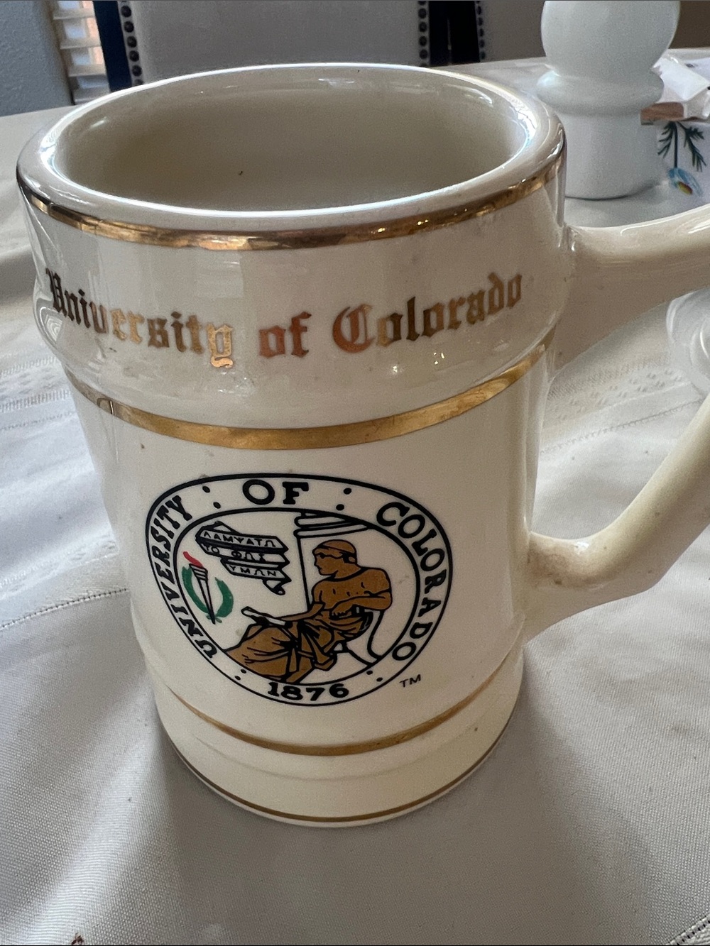 Vintage University of Colorado Gold Trim Ceramic Mug